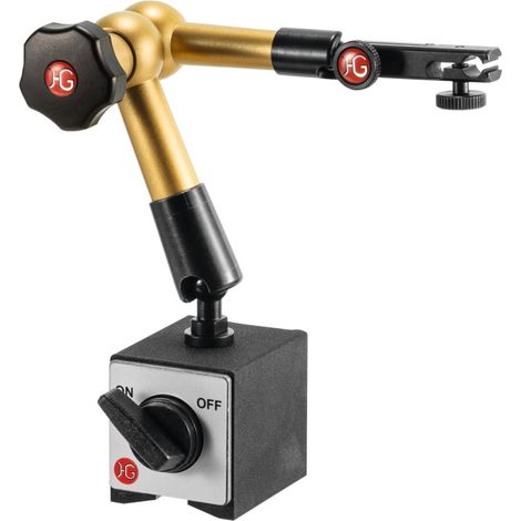 HG Hydraulisches Magnet-Messstativ (mit Fuß) mit mechanischer Feineinstellung am Uhrenhalter, Ausladung: 220 mm (1/2)