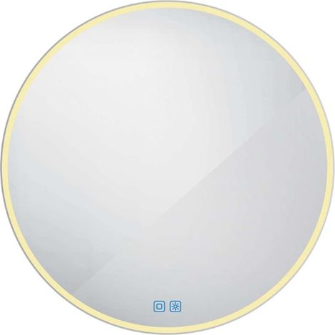 Nimco Specchi - Specchio con illuminazione LED, diametro 100 cm, sensore touch, alluminio ZP 26004RVX