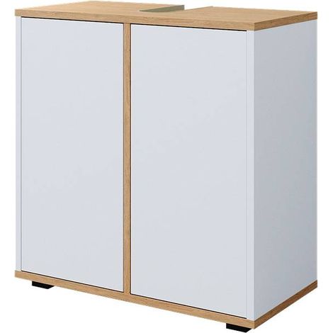 Waschbeckenunterschrank Didi, Weiß/Artisan, 60 x 62 cm mit 2 Türen, Vicco (1/5)