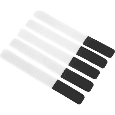 Sangles de pompe à vélo DUUTI 5 pièces, bandes de fixation réglables réutilisables pour rangement et arrangement, blanches (1/5)