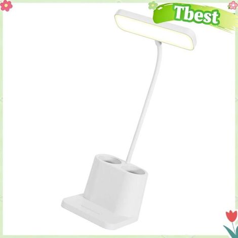Tbest Lampe de bureau avec porte-stylo Lampe de bureau LED avec porte-stylo, 3 couleurs, contrôle deco poser Version à brancher (1/5)