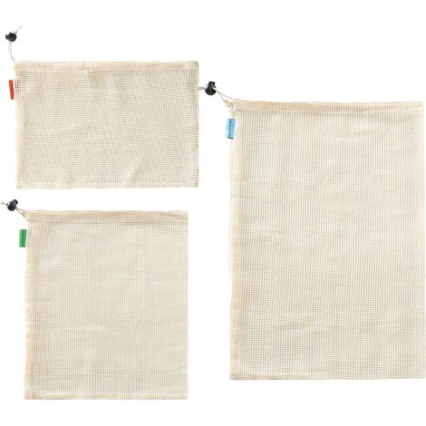 Sac en coton pour légumes - Sacs réutilisables pour fruits et légumes - Sac en coton bio en vrac - Sac à légumes réutilisable