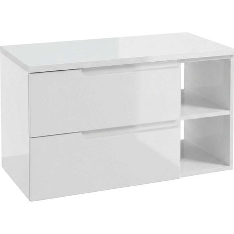 kielle Oudee - Mueble noc encimera debajo del fregadero 90x50x45 cm, versión izquierda, blanco brillo 50002S92L0 (1/5)