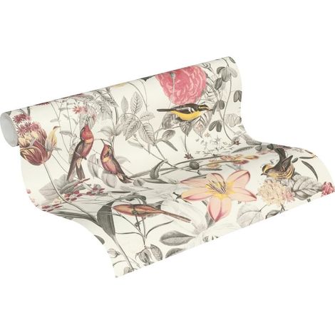 papier peint intissé Exotic Life papier peint fleuri 10,05 m x 0,53 m jaune gris rouge 372761 37276-1 (1/5)