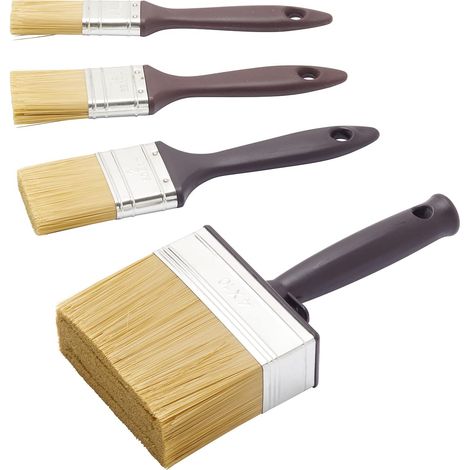 4 pinceaux Entretien du Bois pour appliquer lasure, Vernis (1/5)
