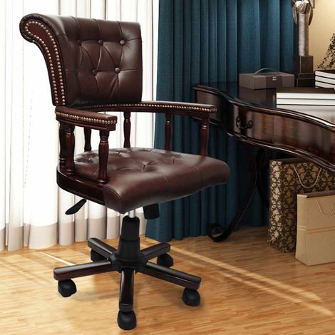 vidaXL Silla de oficina giratoria marrón (1/5)