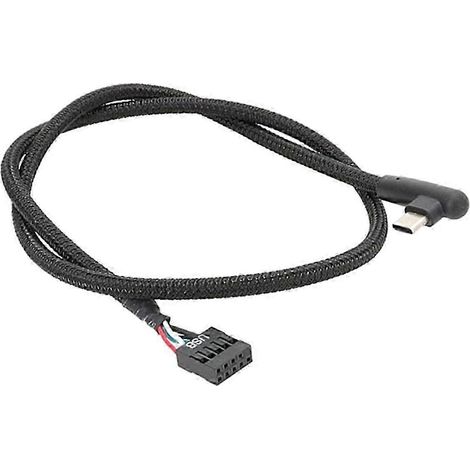 (1 pièce) Câble USB 9 broches vers Type C pour carte mère d'ordinateur. Câble en maille anti-blindage pour une stabilité et une sécurité accrues. (1/5)