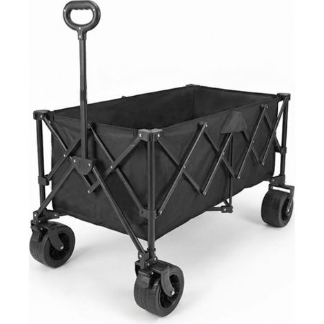 Carrello pieghevole da esterno con freni, portata 150 kg, ruote larghe fuoristrada, nero HOMVRA (1/5)