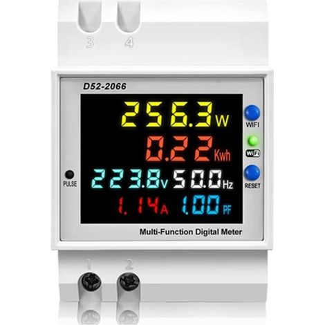 Tuya WiFi Intelligent Affichage Numérique Compteur D'Électricité Tension sur Rail DIN Compteur de Courant Facteur de Puissance Compteur de Fréquence A (1/5)