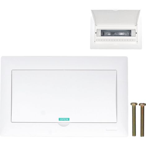 Coffret de distribution électrique encastré mural 15 voies, avec rail DIN pour disjoncteurs, usage intérieur. (1/5)