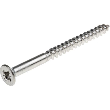 Vis à bois, 4mm, tête Fraisée 50mm, en Acier Inoxydable A2 304 ( Prix pour Boîte de 50 ) (1/2)
