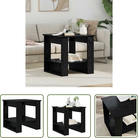 Wohnzimmer Tisch - Couchtisch Schwarz Eichen-Optik 51 x 50 x 50 cm Holzwerkstoff (1/5)