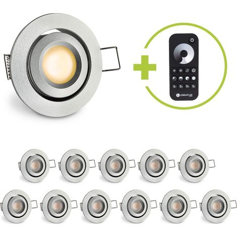 Einbaustrahler Mini schwenkbar Matera 3W 2700K IP44 - Farbe: silber - Anzahl: 12x