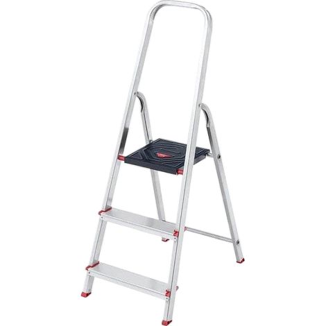 Hailo Échelle ALU 3 Marches Aluminium légère et robuste