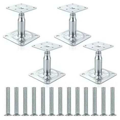 Kaelt - Lot de 4 supports de poteau surélevés galvanisés réglables de 100 à 150 mm, support de toit robuste pour construction (1/5)