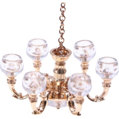 Lustre miniature pour maison de poupée échelle 1:12 en alliage dimensions 635 x 86 cm accessoire vintage à monter soi-même (1/5)