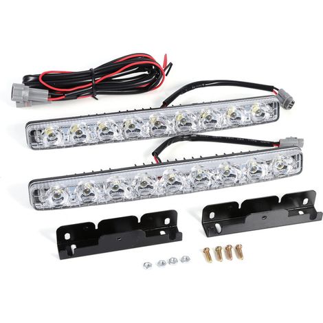[NIEMALS VERWENDET]  lange weiße 9-LED-LED-Streifen, Tagfahrlicht für Autos, Tagfahrlicht