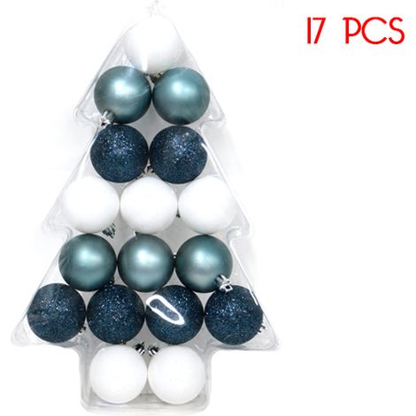 Boules de Noël BLANC / BLEU 17 pcs Ø5cm - SILUMEN