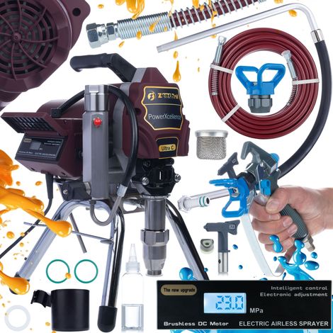 Zenthril Ultra C Farbspritzgerät – 3000 W, 200 bar, 3,5 l/min, 0,031" Düse LCD & ZenControl Druckregelung BrushlessMotor Für Wand-, Decken- & Fassadenanstriche