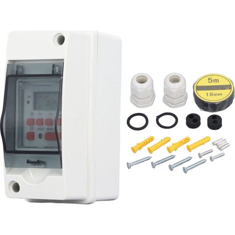 Minuterie Programmable 7J/28 Cycles,affichage LCD Programmable numérique,Boîtier Étanche + Alimentation 85-265V (1/5)