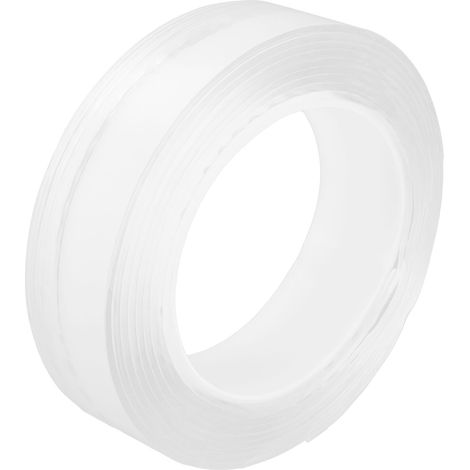 30 mm x 3 m doppelseitiges Klebeband, hohe Klebkraft, transparent und abwaschbar für mehrfache Verwendung. (1/5)