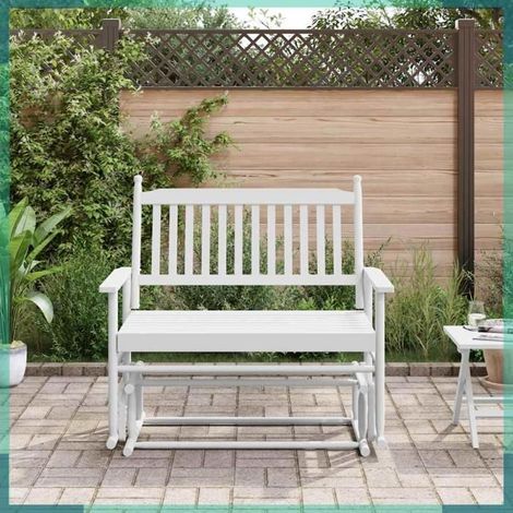 Banc balancelle - Modèle 4008868 - blanc - bois de peuplier massif - 118 x 70 x 104,5 cm (1/5)