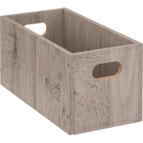 Caja estantería 15x31cm madera gris (1/2)