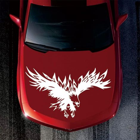 Pegatina para capó de coche blanca, pegatina de águila con personalidad creativa, pegatina impermeable para capó de coche, pegatina decorativa para el hogar con estilo de coche