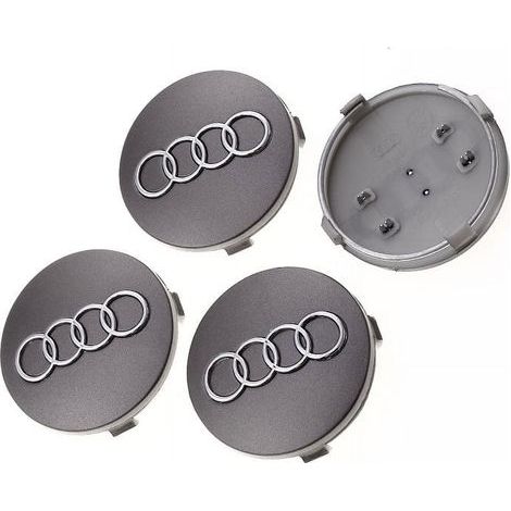 (Gray)4pcs Hub Caps for Audi 60mm Wheel Center ABS Car Accessories (1/3)