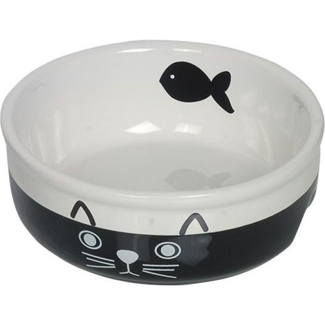 Nobby Ciotola in ceramica per gatti FACE, nero/bianco, Ø 13,5 x 5 cm, 1 pezzo (1/3)