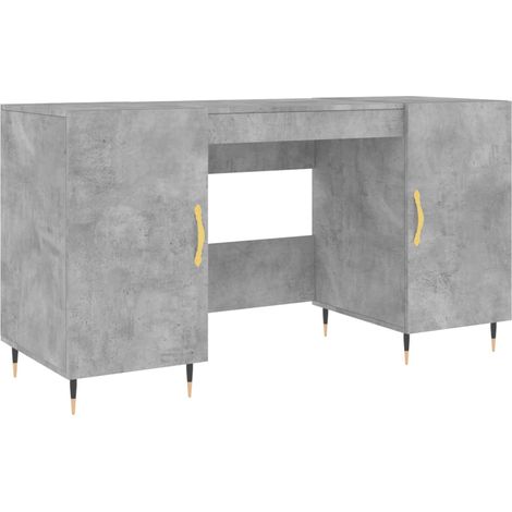 Bureau,Table de travail,Table d'étude gris béton 140x50x75 cm bois d'ingénierie CFW72610 (1/5)