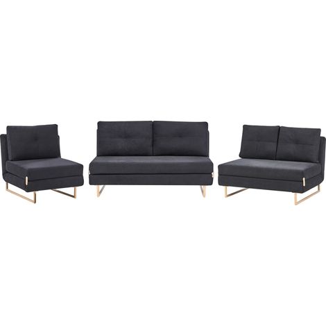 Sofa Set 6-Sitzer JERSLEV Stoff Schwarz (1/5)