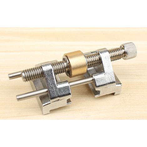 Lntyq Guide d'affûtage en acier inoxydable avec rouleau Laiton pour ciseaux à bois fixe Angle Aiguiseur de couteaux Lame de rabot à aiguiser (Plage de largeur de serrage 5–82 mm) (1/5)