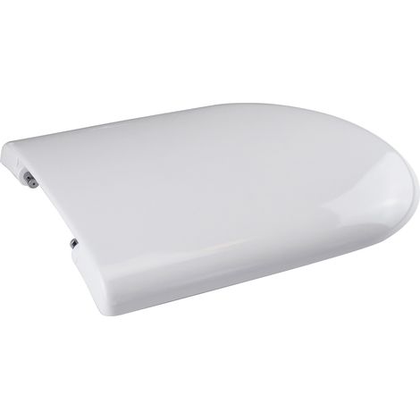 Weißer duroplastischer Toilettensitz „Luna 2“ mit Edelstahlscharnieren H050 – FER 410786. (1/4)
