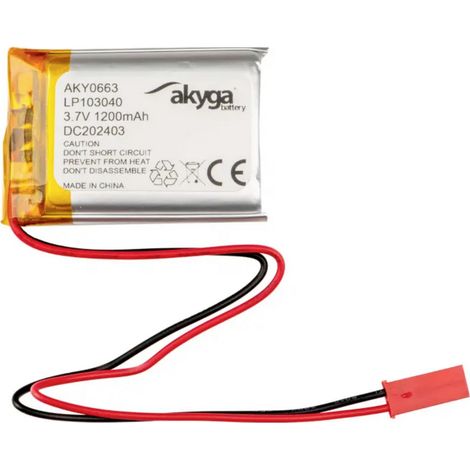 Li-Po-Akku LP103040 Akyga AKY0663 3,7 V / 1200 mAh PCM JST 2-Pin-Anschluss 150 mm (1/3)