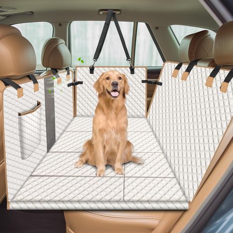 Reinforced Dog Car Protection, Rear Seat Cover, Beige (1/5)