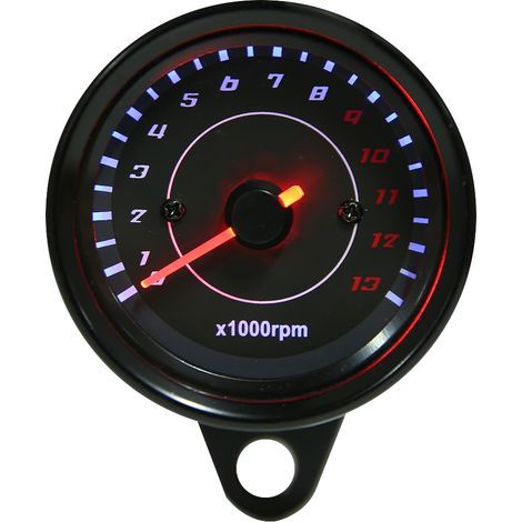 Tachymètre,Fydun Universel DC 12V 0-13000 rpm/min Rétroéclairage LED Jauge Électronique Tachymètre Électronique de Compteur de Tachymètre (1/3)