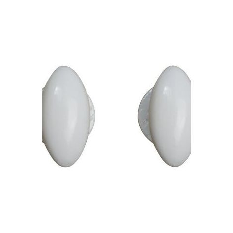Quincadeco – Poignée de porte ovale aluminium blanc sur rosace 52mm – Vis pointeaux pour serrage sans jeu – Compatible portes anciennes et modernes