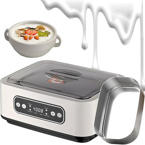 Joghurtbereiter 1600 ml – 26 × 21 × 12 cm – 36-Stunden-Timer – Automatischer Joghurtbereiter – Temperaturregelung – LED-Anzeige – Einfache Reinigung – Bereiten Sie frische und gesunde Desserts ohne Be