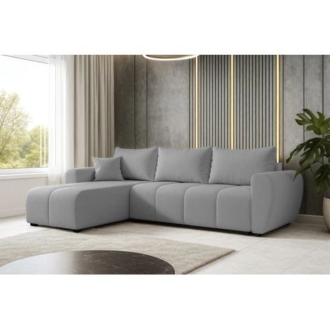 AX LIVING Eckcouch mit Schlaffunktion Malatya L Mini Sofa Hellgrau L