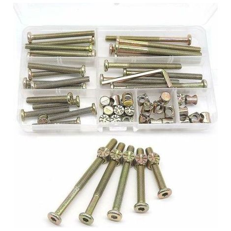 UlisemKit Babybettschrauben, 25er-Set – verschiedene Größen M6x40mm/50mm/60mm/70mm/80mm (1/4)