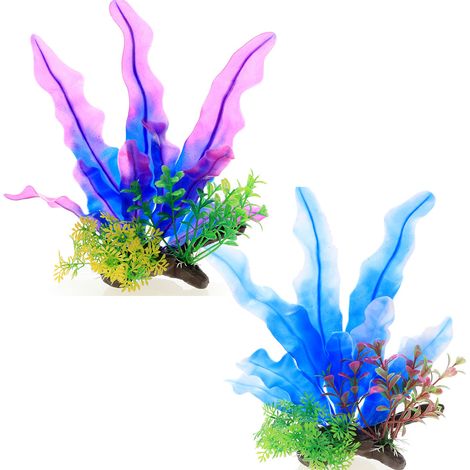 2 pièces décoration végétale artificielle, algues artificielles, pour aquarium et bassin à poissons (1/5)