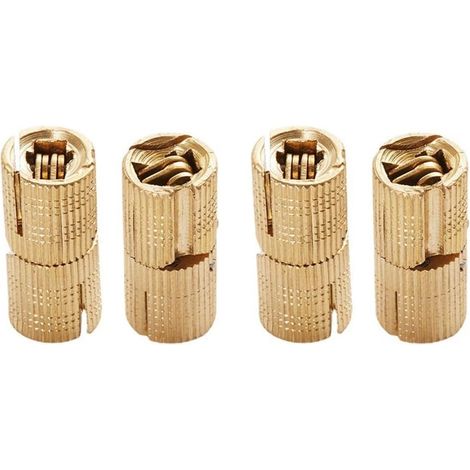 Set of 4 solid copper cylindrical hinges - Invisible design (M10 x (1/5)