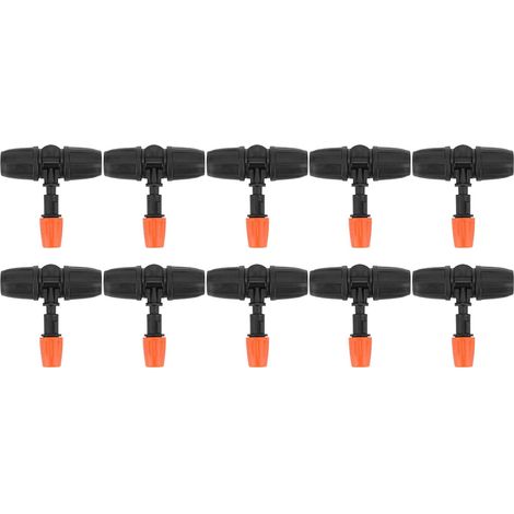 Tee de jardin de 10 pièces avec buse de pulvérisation réglable pour accessoires d'irrigation de tuyau 8/12 (1/5)