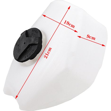 Accessories for 47/49cc two-stroke mini sports motorcycles: plastic fuel tank and petrol canister with lid. (1/4)