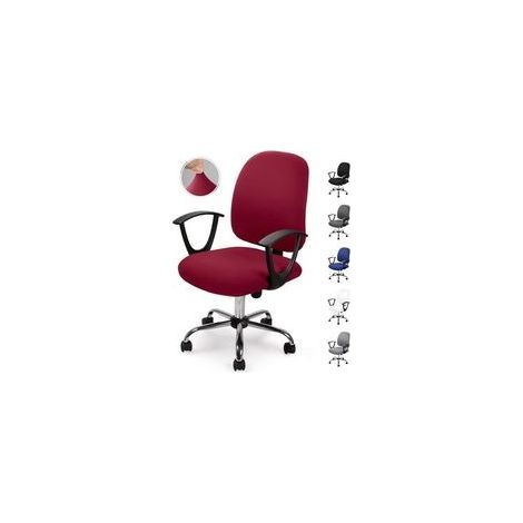 Roter Bürostuhlbezug – 2-teilig, universell und elastisch, moderner minimalistischer Stil, für Drehstühle – Stuhl nicht im Lieferumfang enthalten (1/5)