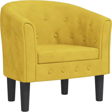 Fauteuil de Salon,Chaise,Fauteuil jaune velours CFW218167 (1/5)
