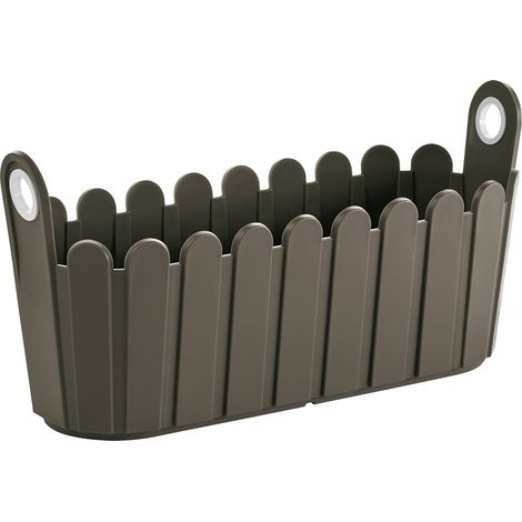 Poétic LANDHAUS Jardinière Rauchbraun 39 x 15 cm - Kunststoff (1/2)