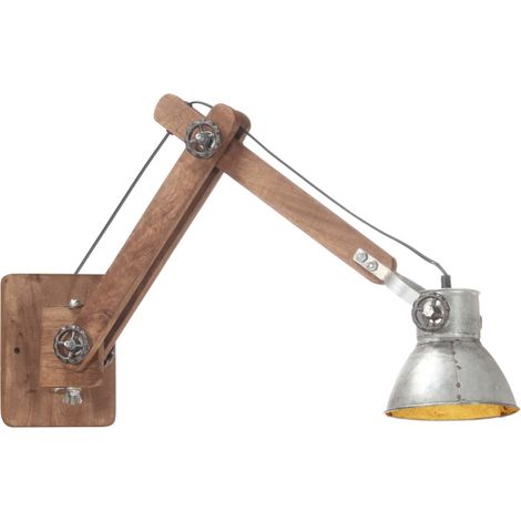 Lampada da Parete Stile Industriale Argento Rotonda E27 vidaXL (1/5)