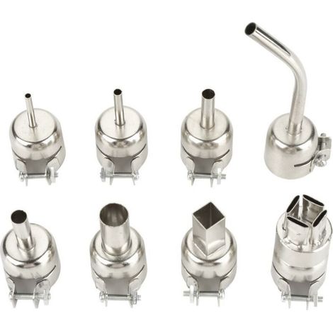 8-teiliges Stahl-Heißluftgebläse-Rundbus-Set, 650 W, tragbare Heißluftpistole mit einstellbarer Temperatur (8pcs8858-I-Düse)